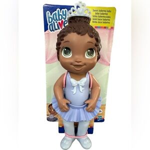 Baby Alive Sweet Ballerina Baby Doll, Purple Ballet Doll w/Tutu Skirt Tiara NEW